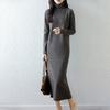 Women Sweater Dress 100% Wool MODERN NEW SAGA Turtleneck Knit Long Pullover Winter Jumpers Wool Long Dress Female