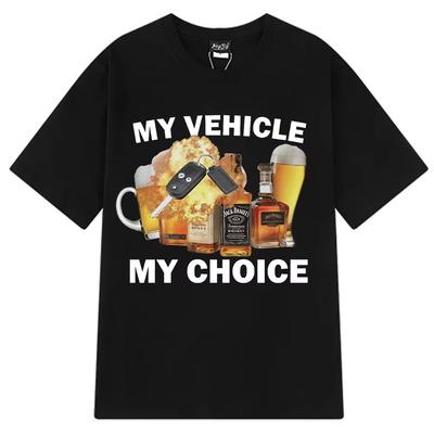 Lustiges „Mein Fahrzeug, meine Wahl“-Grafikdesign für T-Shirts im Hip-Hop-Stil – Kurzarm, bequem, aus Baumwolle – für Damen und Herren