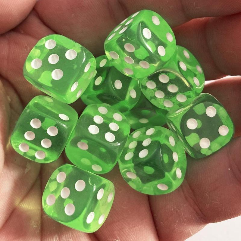 10 PCS High Quality Acrylic Colored Dice 6 Sides Round Corner Digital Dice for KTV Family Games Bar Club Party