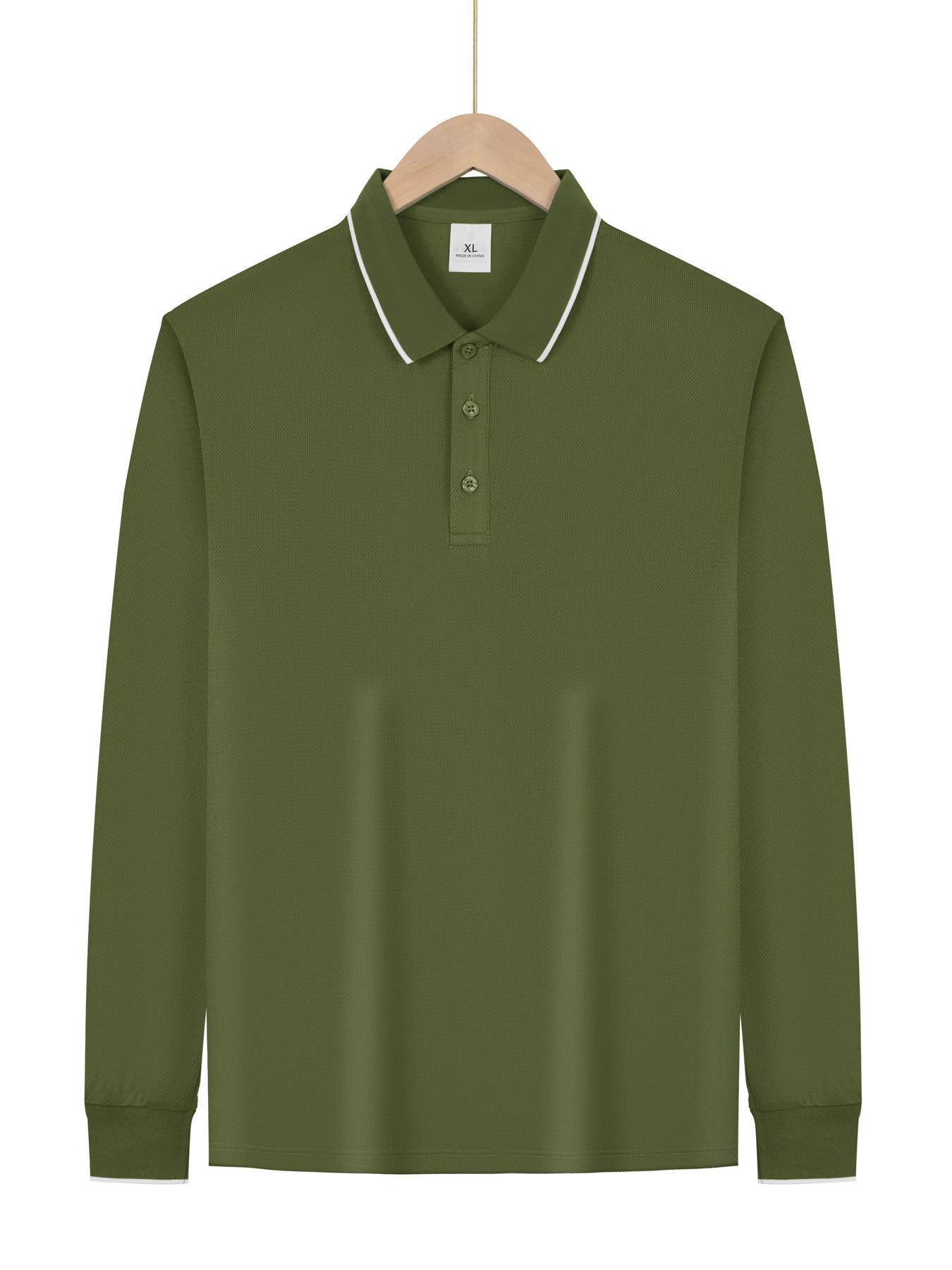 Men S Long Sleeve Solid Color Casual Polo Shirt XS