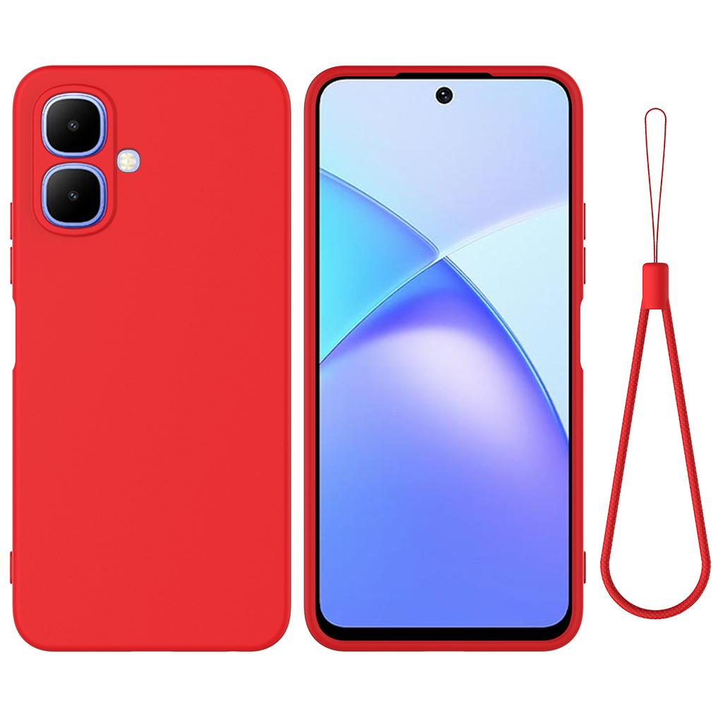 For TECNO Pop 10/TECNO Spark Go 2 4G/Infinix Smart 10 Liquid Silicone Case Phone Back Cover with Hand Strap