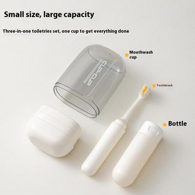 Toothbrush Travel Kit Travel Toothbrush With Case Lightweight Foldable Cup Set Holder For Women Men Toiletries Backpack Business