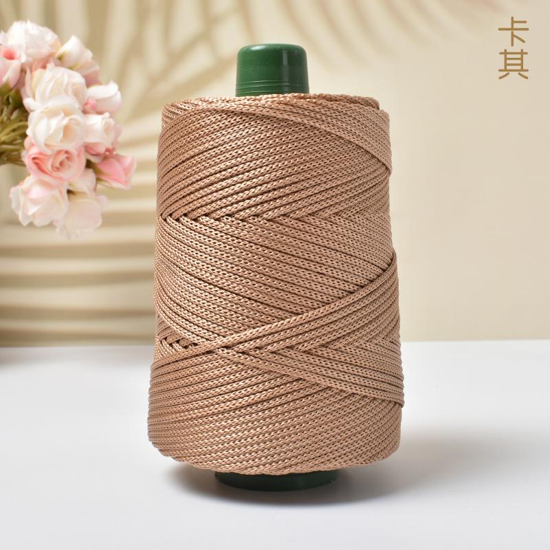 Light-Weight Ice Silk Yarn for Summer DIY Hand-Woven Sun Hat Bag Shoes Cushion Craft Rope Hollow Wool Crocheting Cushion