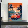 5d DIY Diamond Painting Cross Stitch Car Coconut Tree Scenery Diamond Embroidery Mosaic Full Round Drill Home Decor