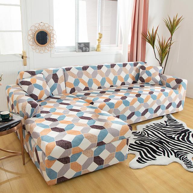 Chaiselongue Sofabezug für Wohnzimmer Dehnbar Eck-Modulsofa Überwürfe 1 2 3 4 -Sitzer Funda Sofa Möbelbezüge für Zuhause