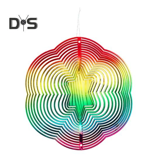 Hexagon 3D barevná větrná vrtule Ptačí reflektor Vysoce reflexní Vnitřní Venkovní Zahrada Dvůr Farma Závěsná zvonkohra odstrašující ptáky Ozdobný přívěsek