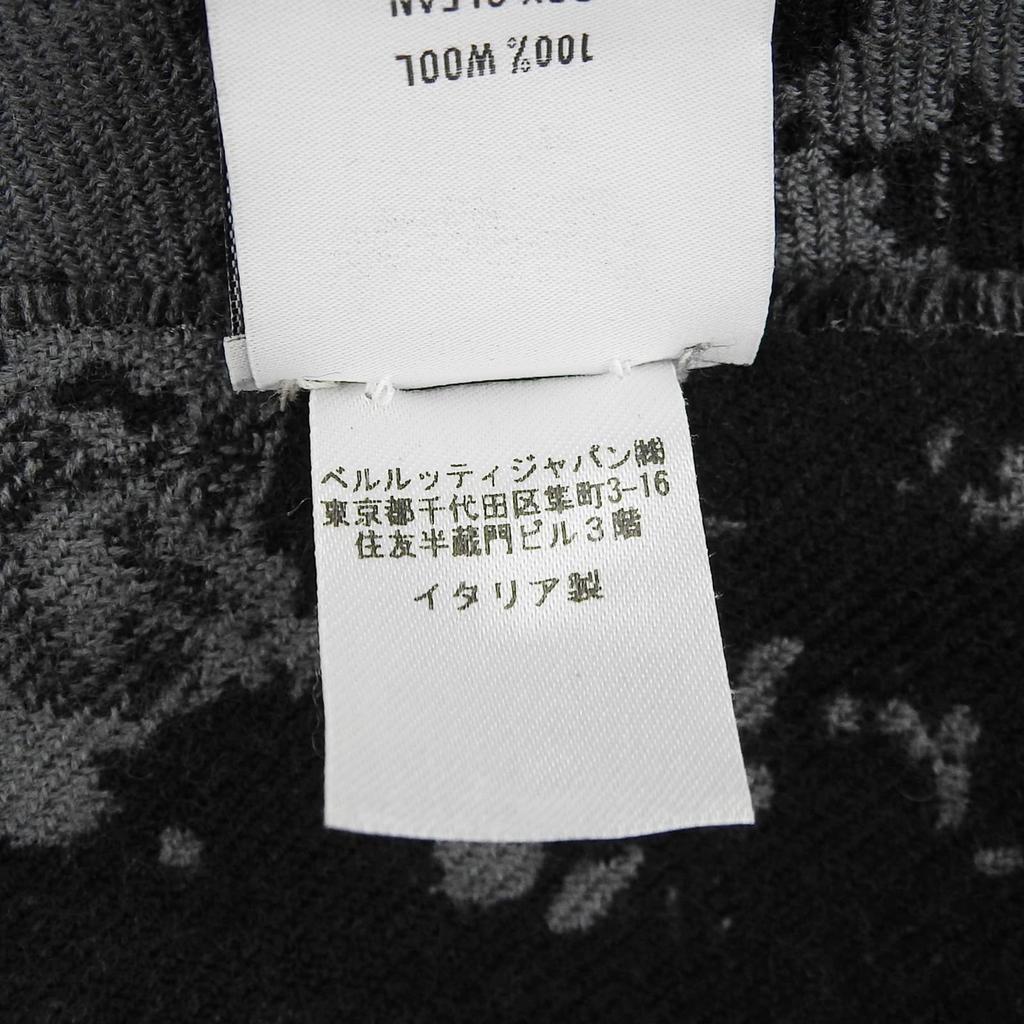 Great BERLUTI Shawl Overall Handle Gray Black Wool Mens Used