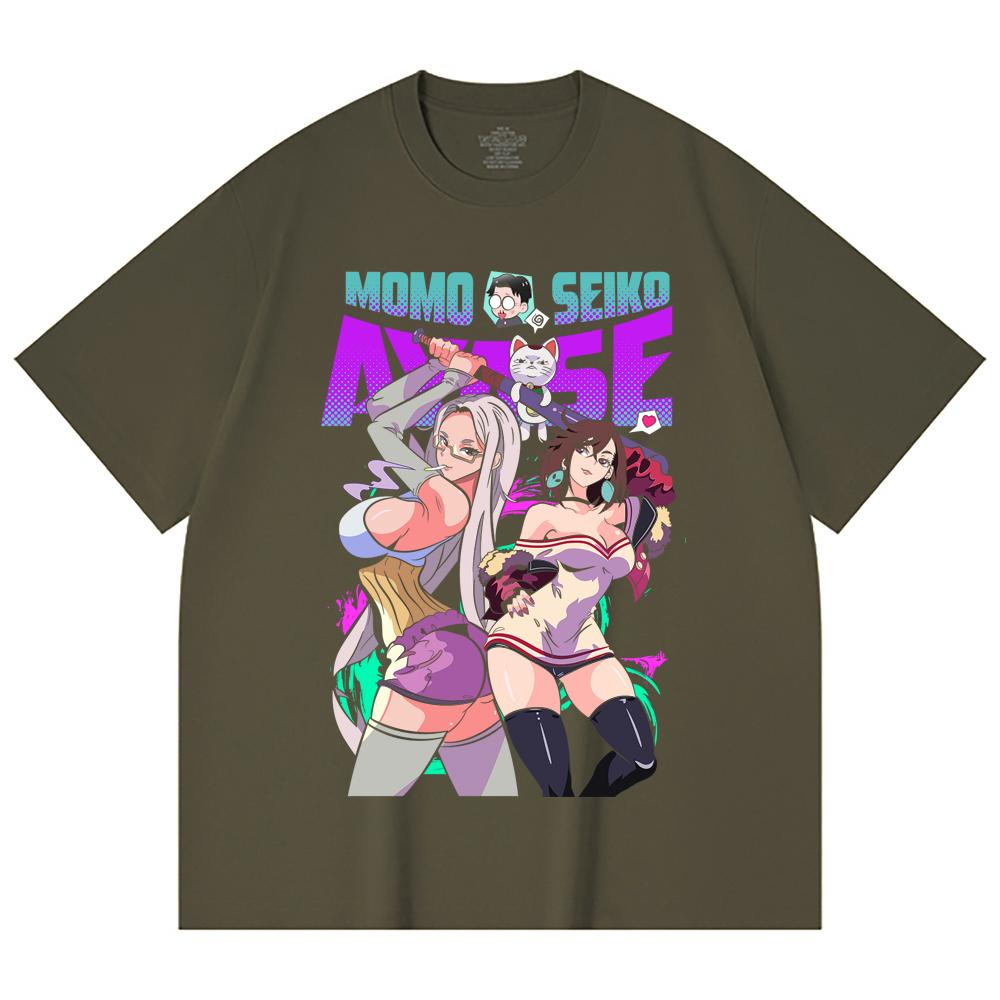 230 Gsm 100% Cotton Dandadan V22 Momo Seiko Print Unisex Heavy Cotton T Shirt
