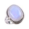 Natural Rainbow Moonstone Gemstone 925 Solid Sterling Silver Ring Size 6 y6P85