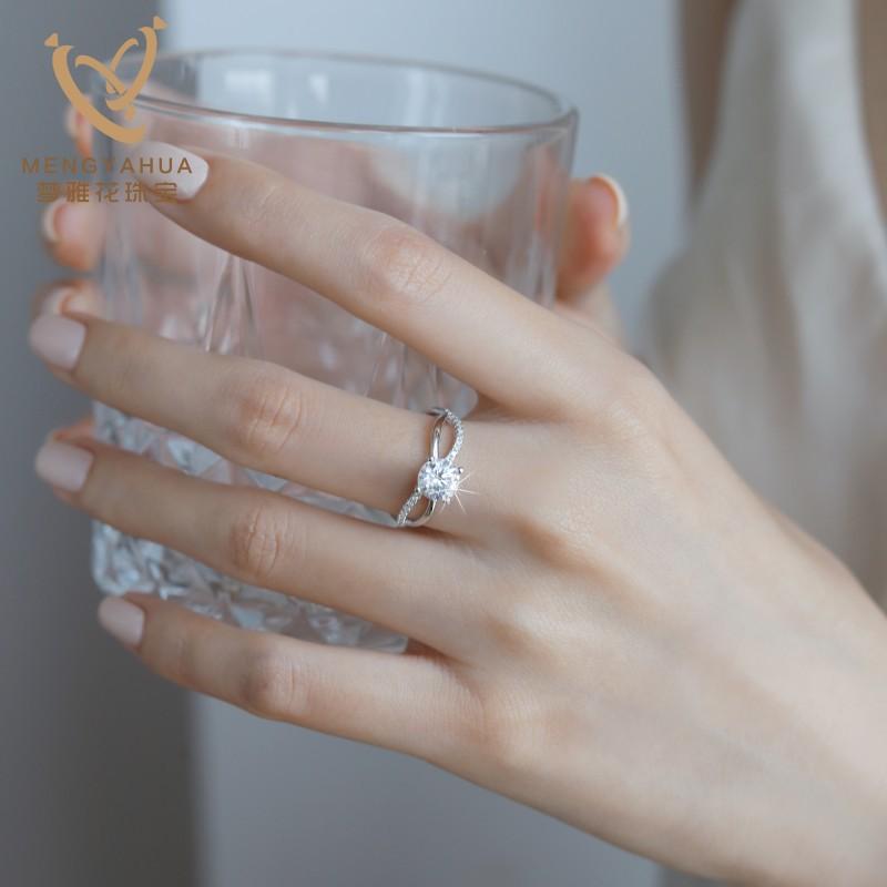 D Color 1ct Moissanite Ring Platinum-plated Inlaid Ring Women's Wedding Ring Engagement Ring Wedding Ring Gift for Girlfriend