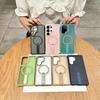 Samsung S25 Ultra Magnetic Case with Stand: Frosted, Rotating Bracket, Drop-Proof Cover