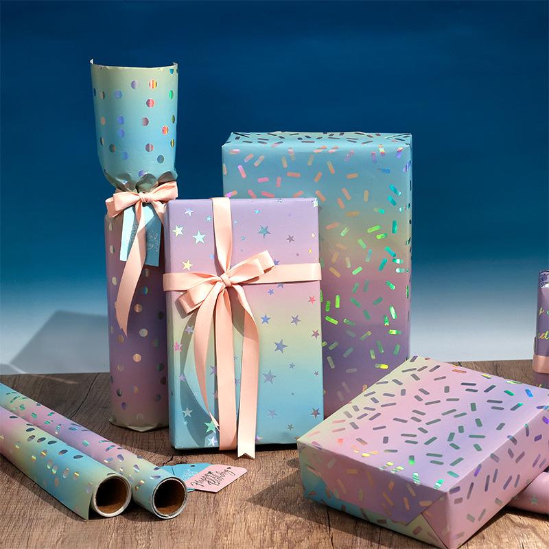 Valentine's & Birthday Laser-Printed Aluminum Foil Large Gift Wrap Paper