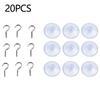 20PCS Window Suction Cups With Metal Hooks Hanger Hanging Hook Sucker Cup 25mm Suction Cups Hooks Kitchen Organization