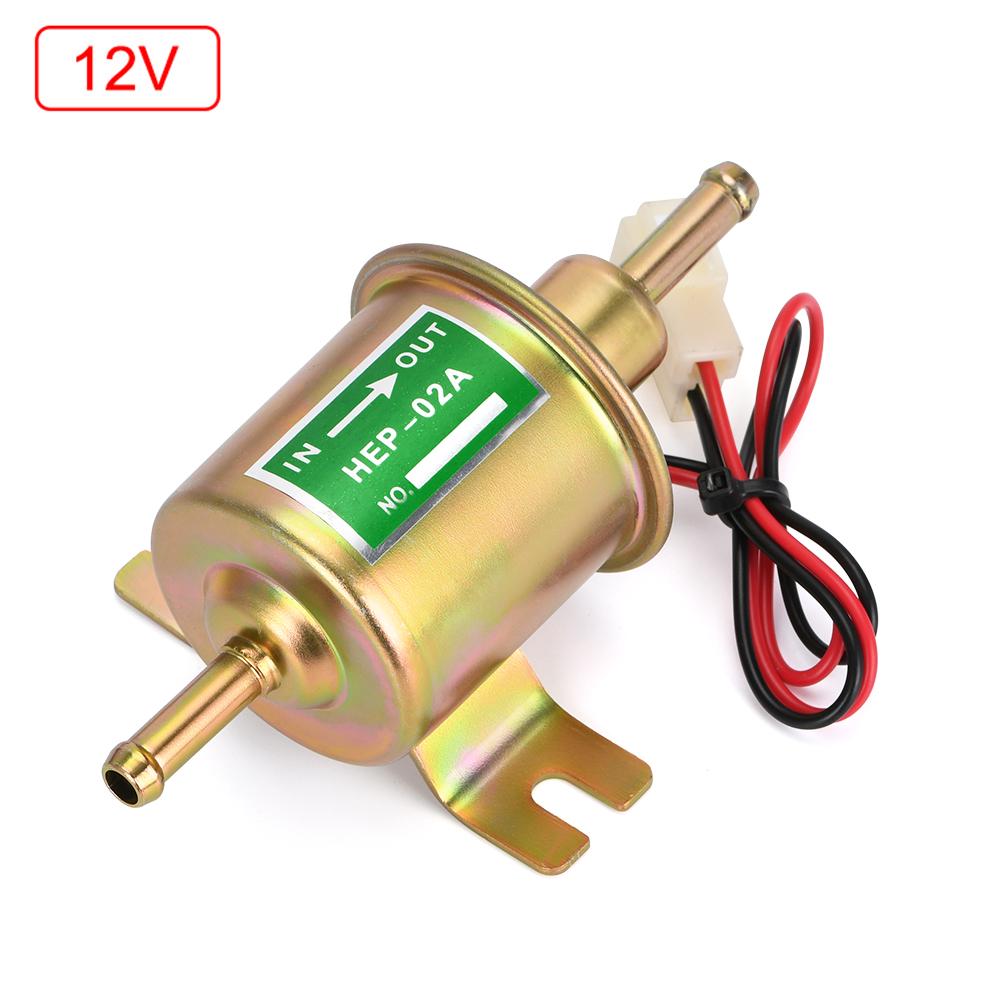 

High Quality Low Pressure Universal Diesel Petrol Gasoline Electric Fuel Pump HEP-02A 12V 24V For Car Motorcycle 12V Gold
