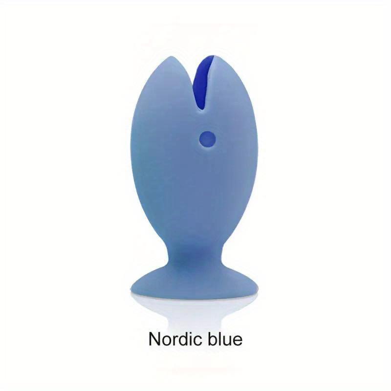 1pc Cute Standing ToothBrush Cover Cap Stand, Portable Travel Toothbrush Head Cover, Cute Fish Shape Silicone Toothbrush Suction Cup Stand
