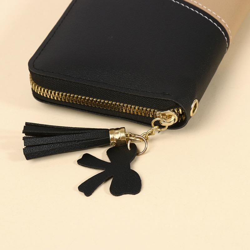 New Wallet Long Women's Zipper Wallet Female Student Color Blocked Versatile Handheld Phone Bag