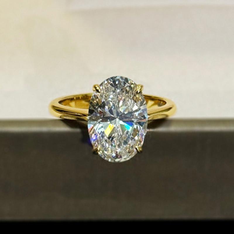 18K Золотое Овальное Кольцо с Бриллиантами из 4-х частей Вечеринка Обручальное Кольцо Женское Ювелирное Кольцо для Помолвки 2025 resizable
