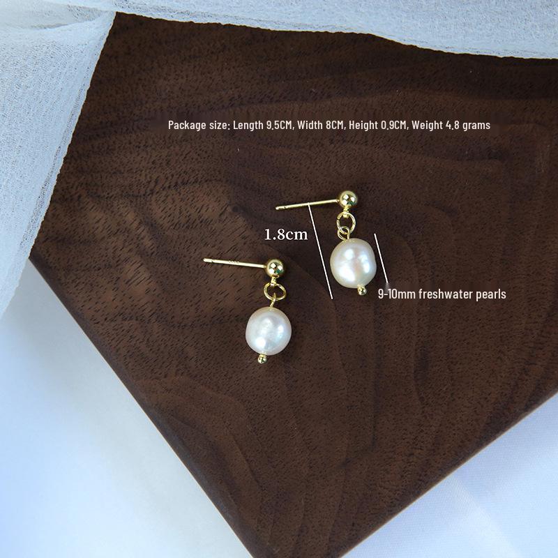 Elegant Korean Minimalist Freshwater Pearl Earrings for Women