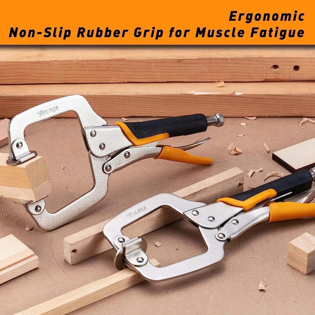 6" kovové čelní svorky Dřevoobráběcí 3ks kapesní otvor Jig Clamp Heavy Duty C Clamp Svařovací svorky s otočnou podložkou