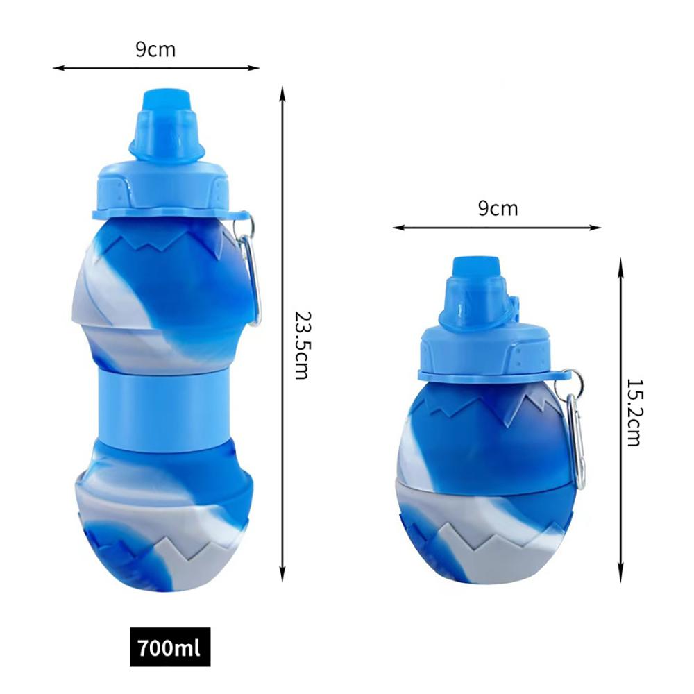 Foldable Eggshell Telescopic Silicone Water Cup Portable Durable Camouflage Water Bottle Creative Sports Cup 700ml Sports Kettle 0.7L