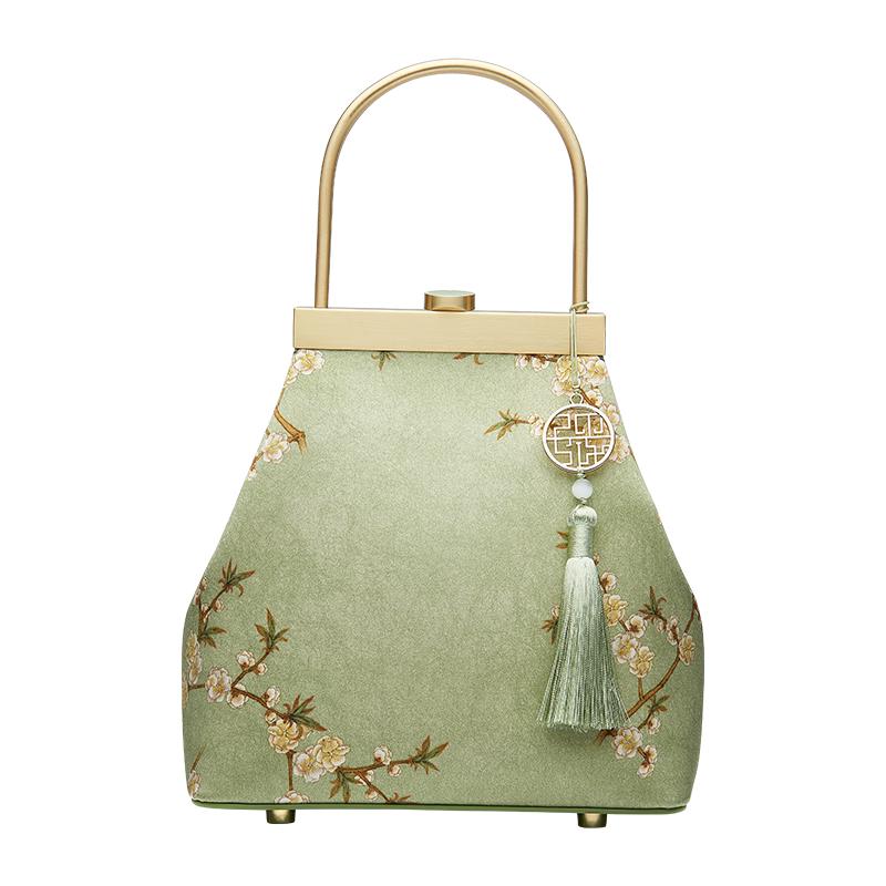 

PmSix Silk Cheongsam Style Tassel Handbag