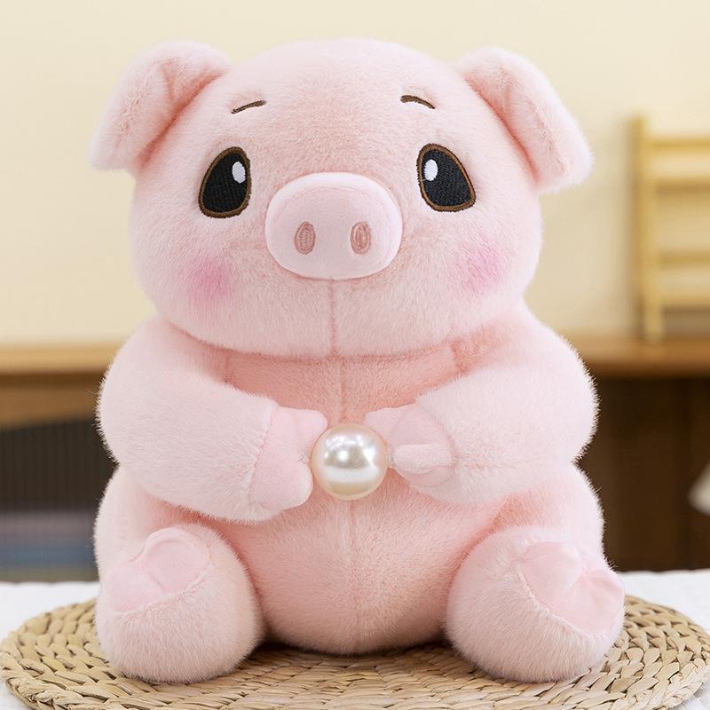 New palm pearl pink girl cute pig plush toy doll girl birthday gift