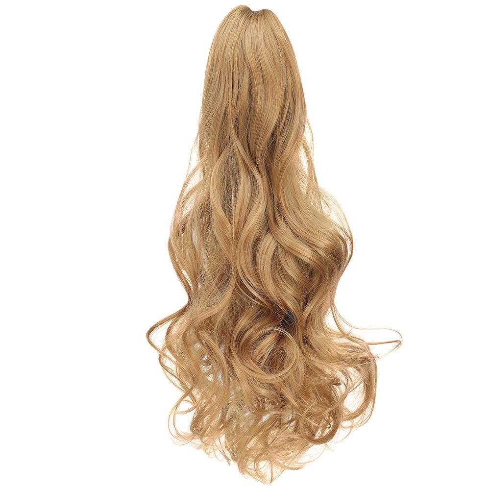 Damski duży klips do drapania fala długi kucyk kręcone włosy 18 calowa peruka
