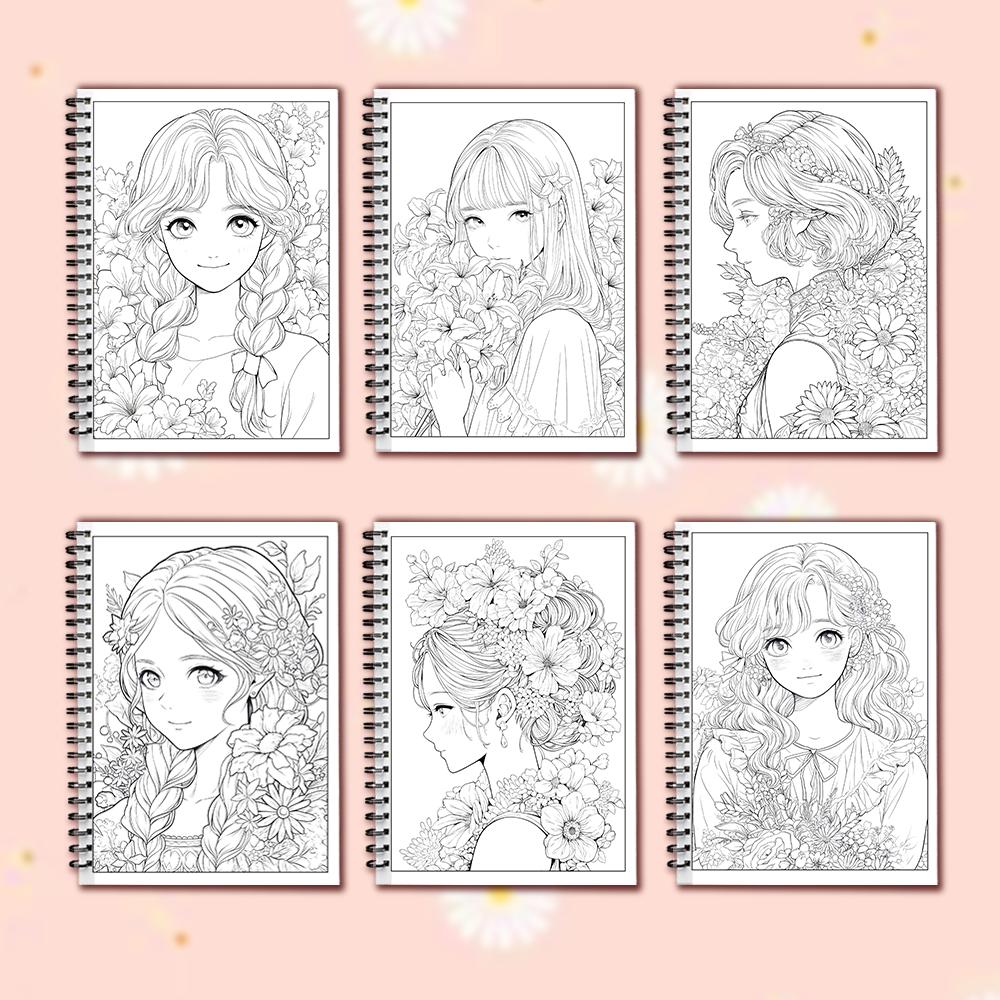 Spiral Coloring Book -30 Sheets Adult Coloring Book, 11.2 X 8.3 Inches, 100g Thick Paper, Drawing Book, Homecoming Holiday Gift