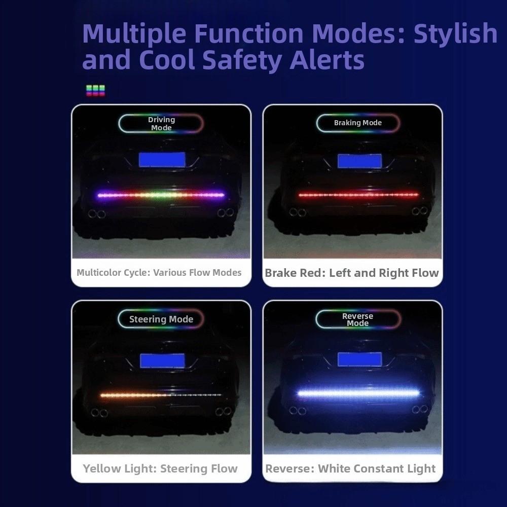 RGB Color Changing Brake Light Strip Waterproof Sealed Rear Light Bar  For Pickup Trucks