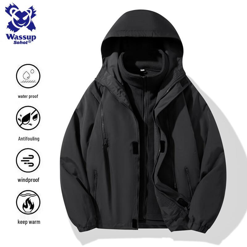 Wassup Sohot Men s 3-in-1 Winter Waterproof Hiking Jacket XL