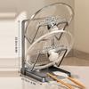 Kitchen Pot Lid Storage Rack, Multifunctional Stainless Steel Pot And Pan Organizer With Removable Drip Tray
