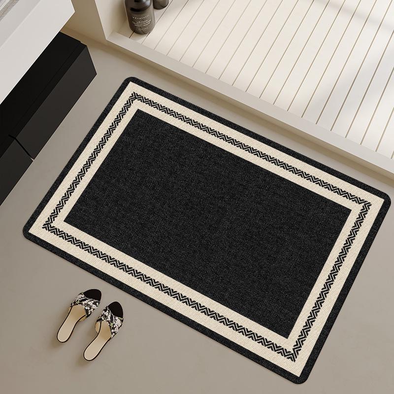 Minimalist Diatomaceous Earth Bathroom Mat - Water Absorbent, Quick Drying, Stain Resistant, Non-Slip, and Durable.