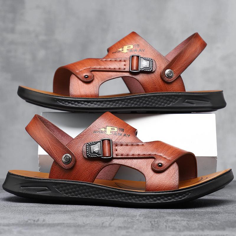 2025 summer beach shoes men's trend new soft-soled non-slip casual sandals men's dual-purpose slippers