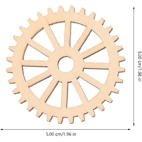 Happyyami 50pcs Wooden Gear Wheels Decoration Wooden Slices Wooden Decoration Wooden Cutouts Tags DIY Art Crafts (Mixed Style)