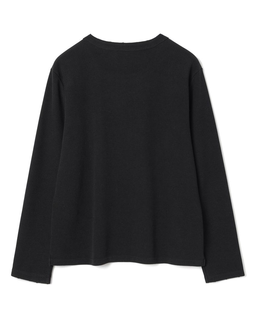 MILLO ARCHIVE Cradle Damaged Waffle Long Sleeve [Washed Black]