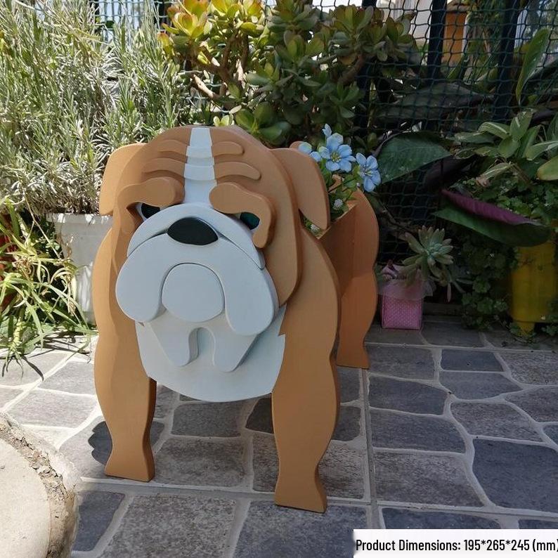 Garden Art Dog and Cat Flower Pot Set