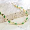 2023 New S925 Sterling Silver Mori Bracelet Women's, Summer Versatile Green Crystal Zircon Bracelet Jewelry