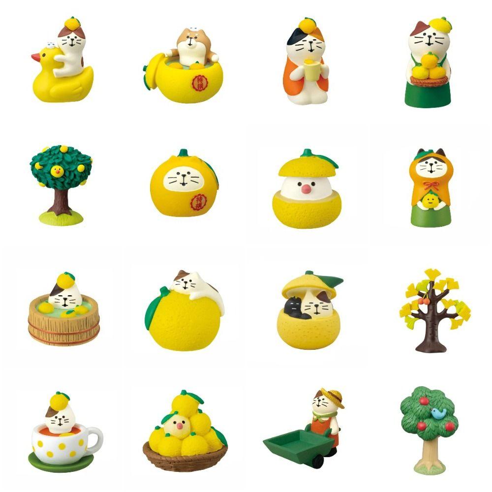 Animal Shapes Japan Zakka Animal Model Resin Grapefruit Cat Model Miniature Decoration  Living Room