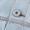 Women's Color Blocking Tie Dyed Denim Hole Tassel Long Sleeved Denim Jacket