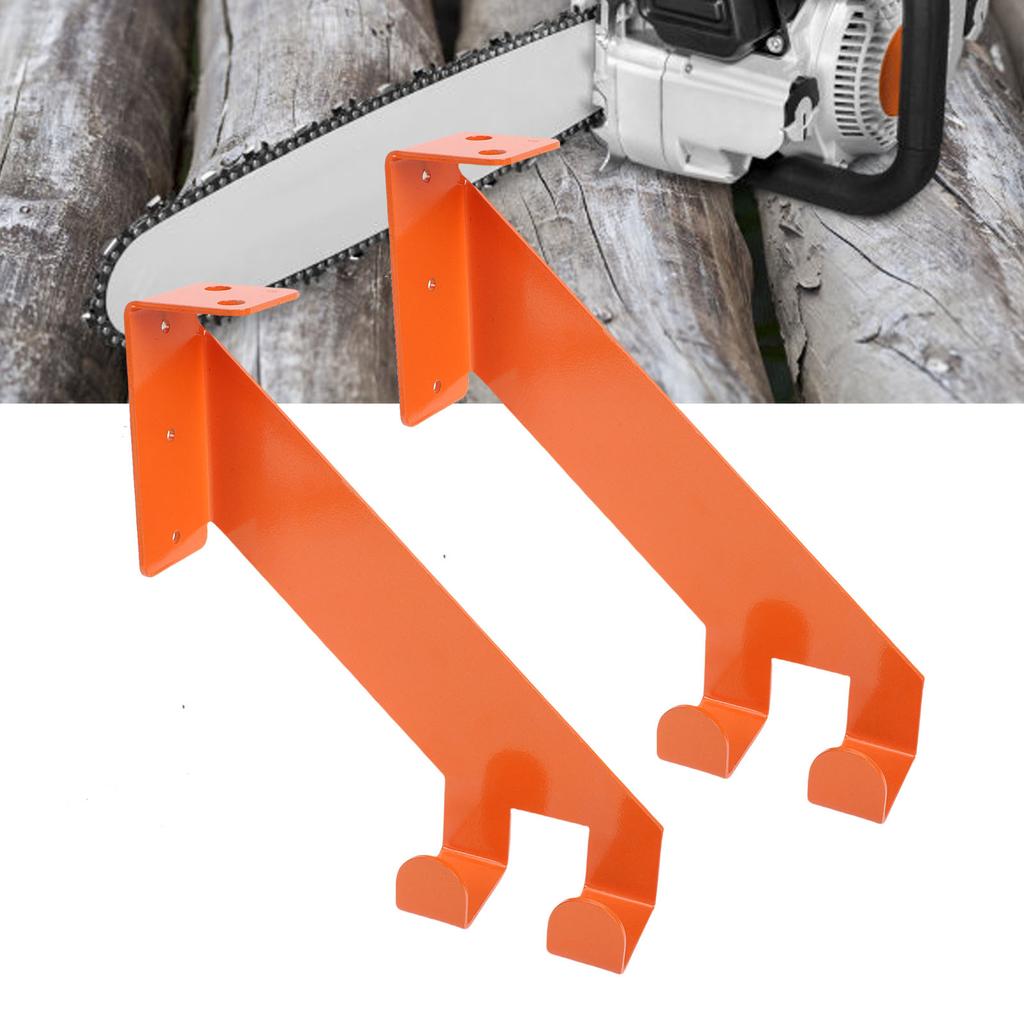2PCS Chainsaw    Stainless Steel Wall Mount Heavy Duty Chainsaw Hold  Garage Storage   for Home Workshop Orange