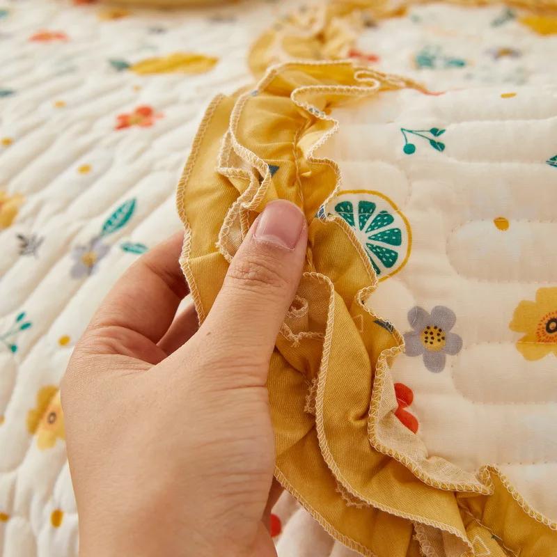 Four Season Universal Pure Cotton Sofa Cushion Small Floral Anti Slip Seat Cushion Comfortable Breathable Couch Cover Cloth