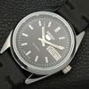 JAPAN VINTAGE SEIKO 5 AUTOMATIC REFURBISHED MENS BLACK DIAL WATCH a440614-4 Sk-a440614