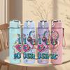 1PC Colorful DJ Music Girl Cartoon 750ml Color Plastic Sports Water Bottle Leakproof Flip Straw Lid Suitable for Sports Office Home Use
