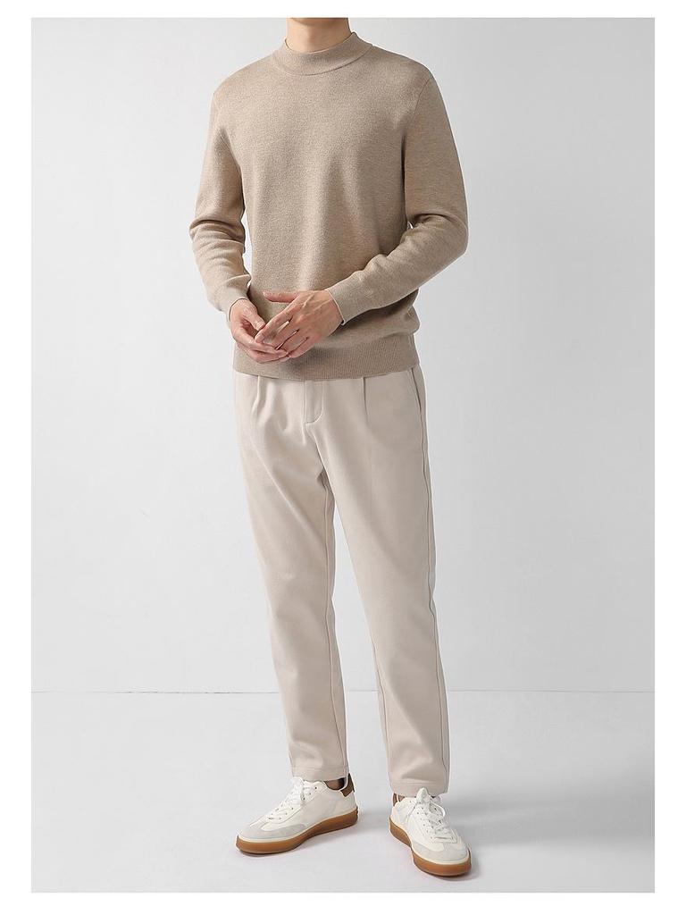 Autumn Men's Half-High Collar Sweater: Stylish Korean Fashion Pullover