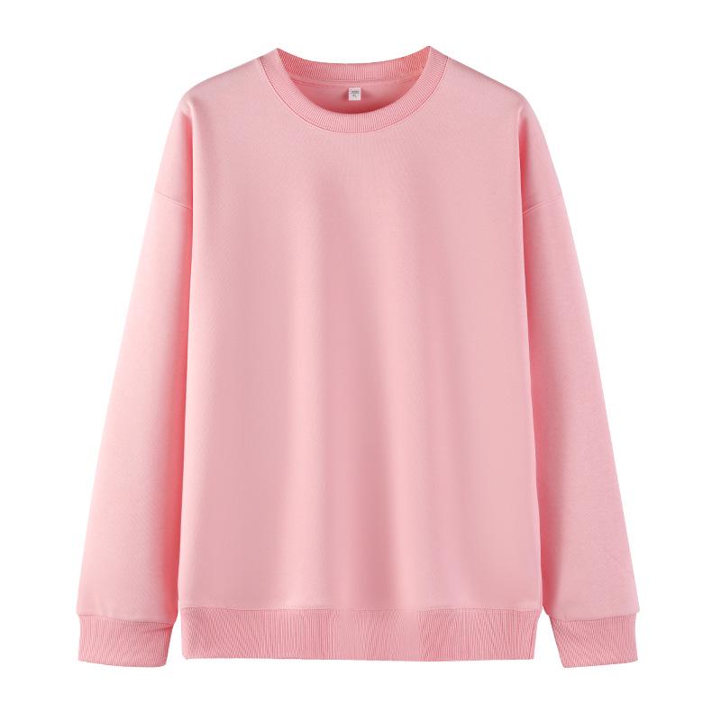 Sweatshirt unisexe en molleton de coton 320g - Léger, Coupe ample, Couleur unie, Manches longues, Col rond pour l'automne/hiver.