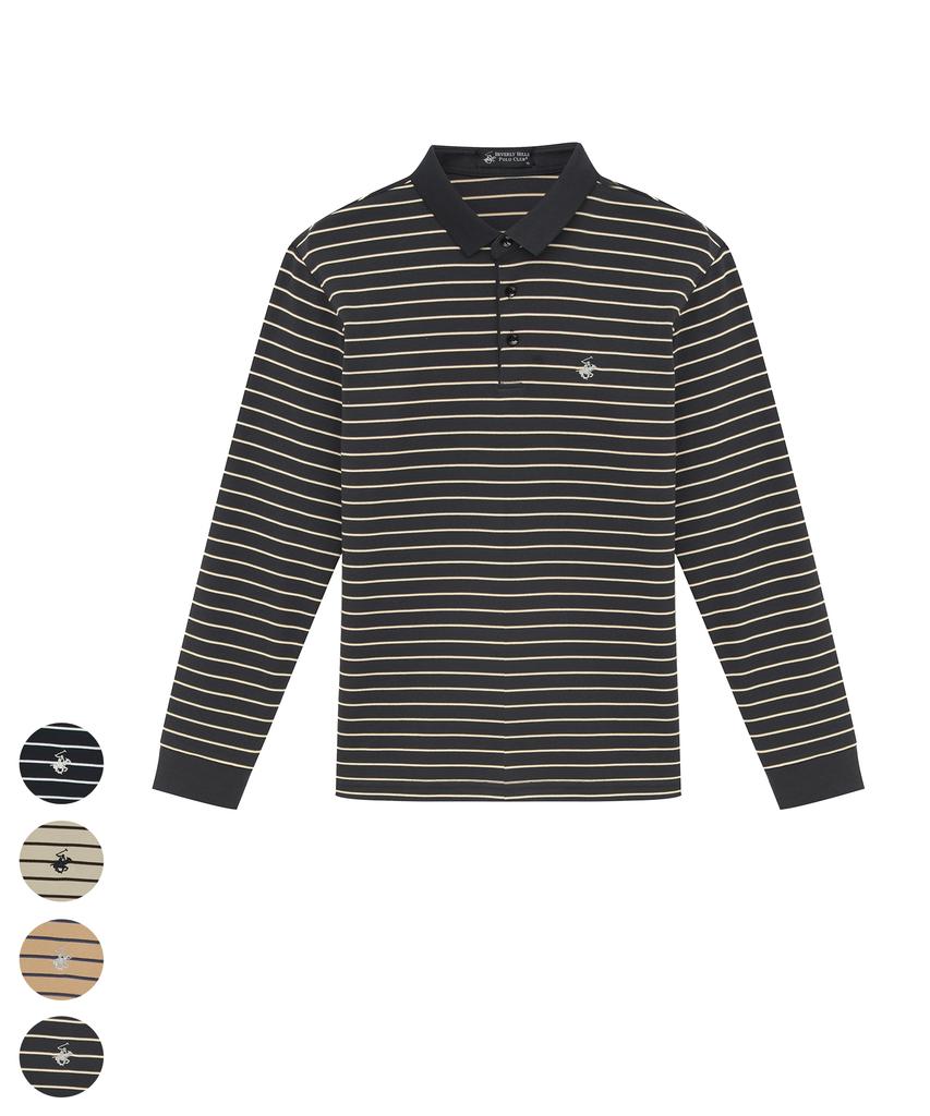 BHPOLOCLUB Men'S Daily Pinstripe Pk T-Shirt 4 Colors Ts365