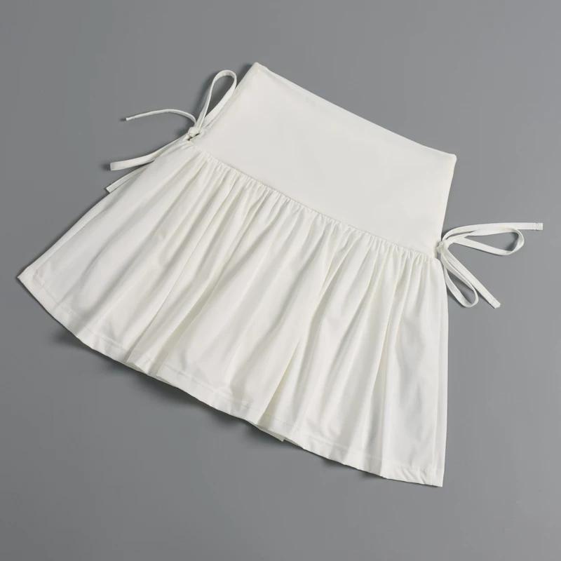 

Yoga Fitness Tennis Fashion Female Slimming Shorts Drawstring XL белый