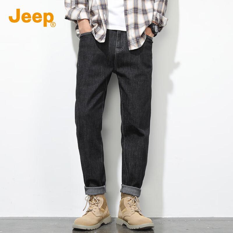 JEEP Men s Premium Loose Straight Denim Jeans 30