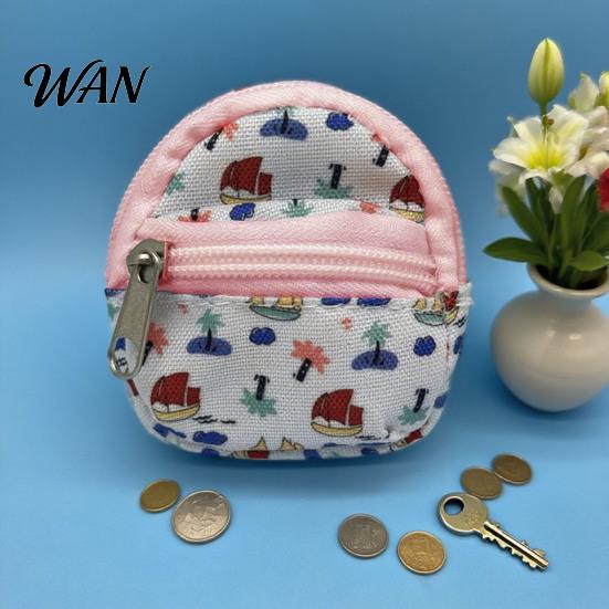 Small Zipper Pouch Mini Backpack Coin Purse, Scratch Resistant Zippered Compartment Doll Accessory Keychain Bag, Waterproof Oxford Cloth Earphone Case