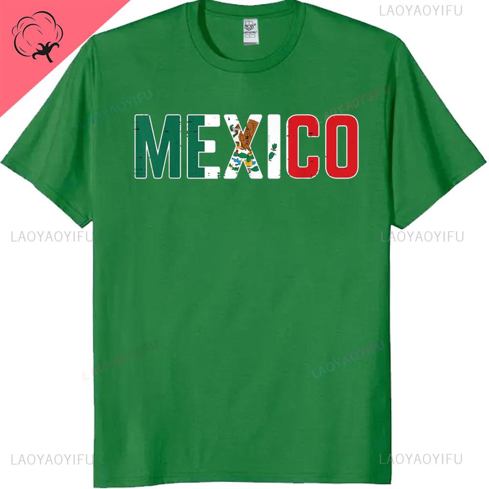 Sommer Mexiko T-Shirts Mexikanische Flagge Grafik Streetwear Herren Damen Mode Locker Kurzarm T-Shirt Baumwolle T-Shirts Oberteile Kleidung